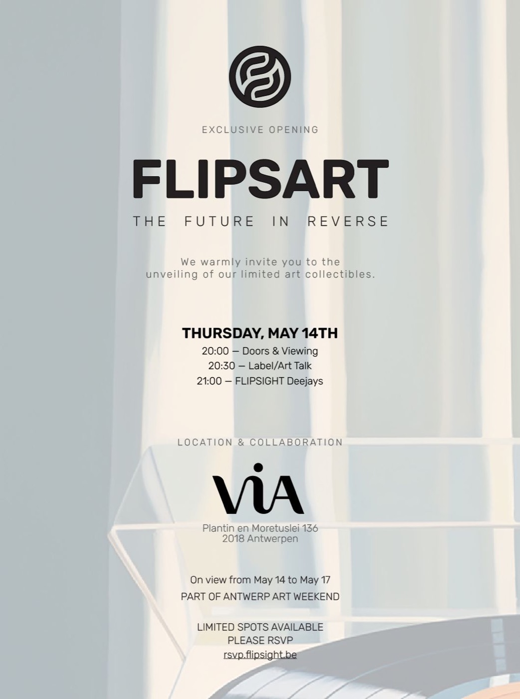 Opening FLIPSART @ Via Antwerp poster